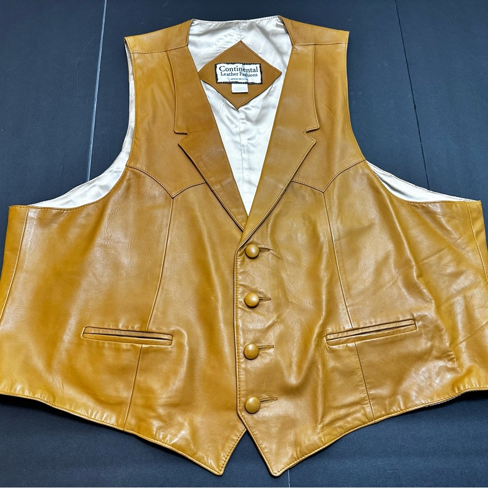 Vintage Continental Leather Fashions Vest – Made in USA